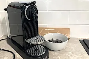 Nespresso coffee machine with compatible coffee capsules provided